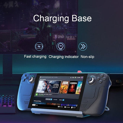 Steam Deck Charging Base Handheld Stand Charger Silver Gray-1915196946381934593