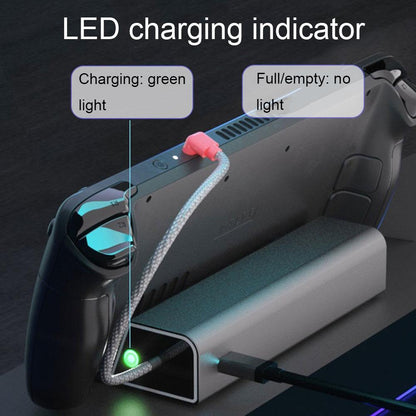 Steam Deck Charging Base Handheld Stand Charger Silver Gray-1915196946381934595