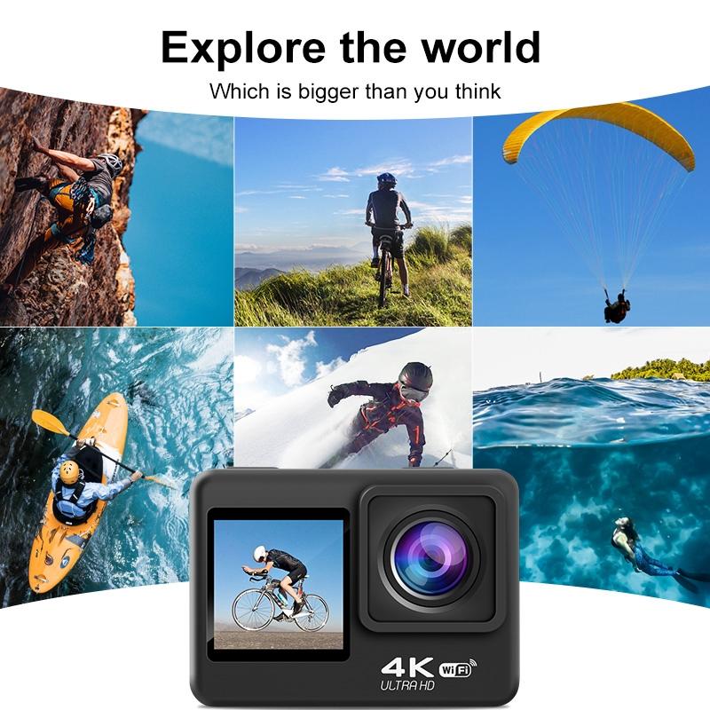 Outdoor Waterproof Dual Screen Wifi Sports Camera With Anti-Shake Hd Video-1915196866878902280