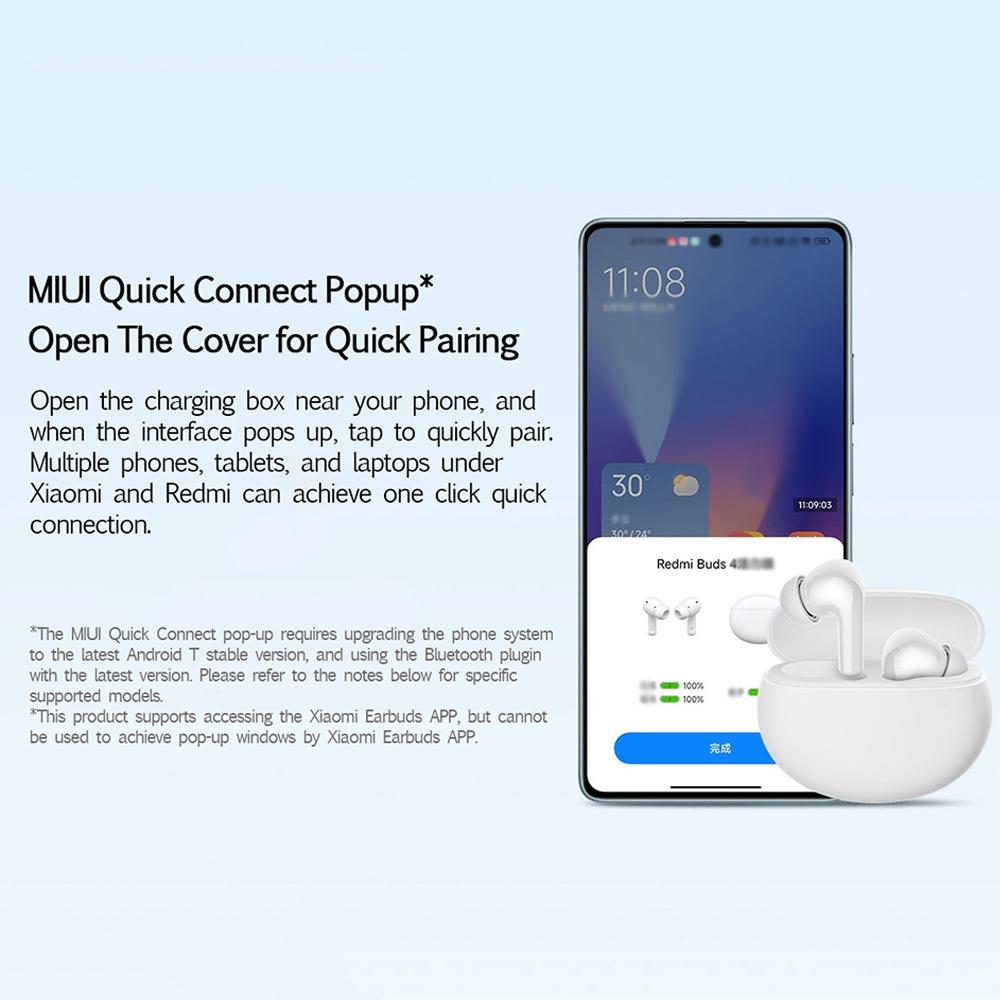 Waterproof Redmi Buds 4 Vitality Wireless Earphone With Bluetooth Calling And Noise Reduction - White-1915196832456249347