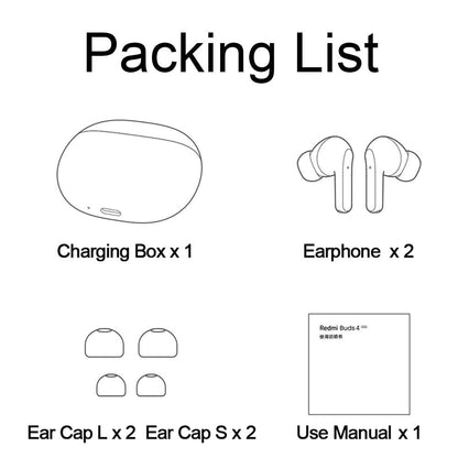 Waterproof Redmi Buds 4 Vitality Wireless Earphone With Bluetooth Calling And Noise Reduction - White-1915196832456249350