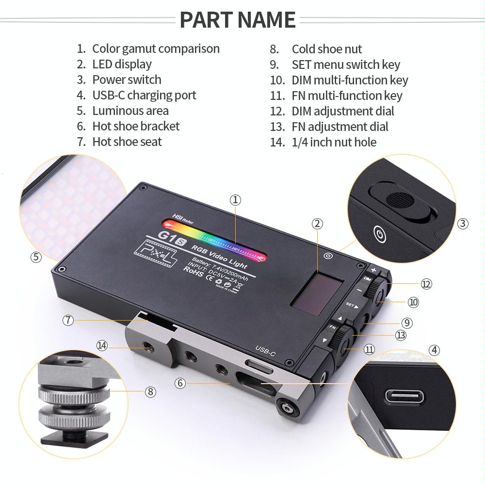 Mini Rgb Fill Light Set For Pixel G1S Camera-1915197142830551049