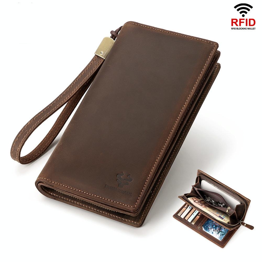 Men Leather Rfid Wallet - Sleek Design-1915196908469620738