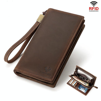 Men Leather Rfid Wallet - Sleek Design-1915196908469620738