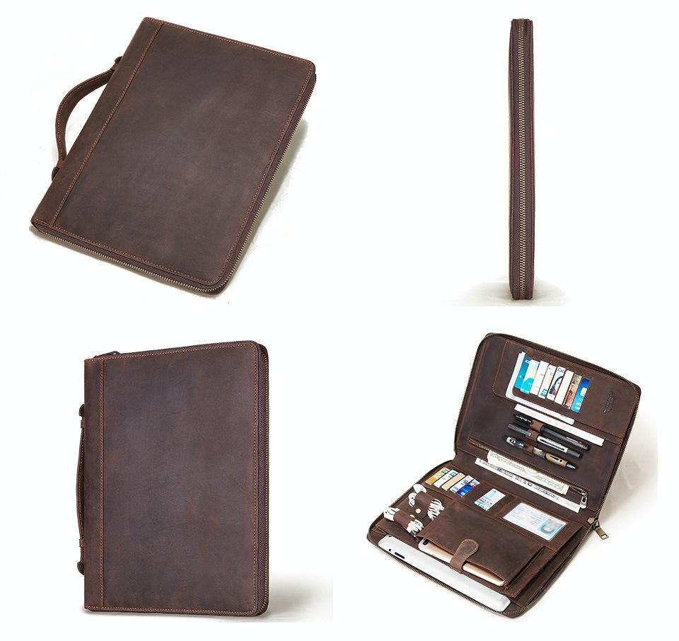 Black Leather Business Handbag For Computer Protection-1915197145728815105