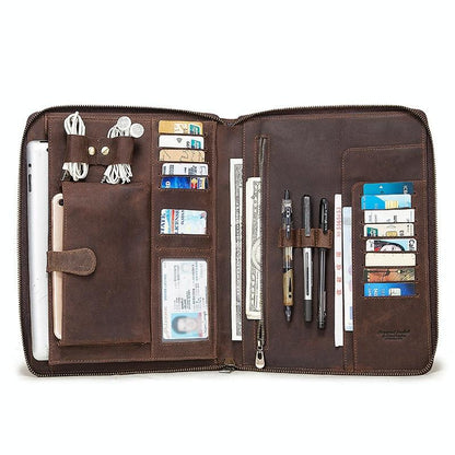 Black Leather Business Handbag For Computer Protection-1915197145728815109