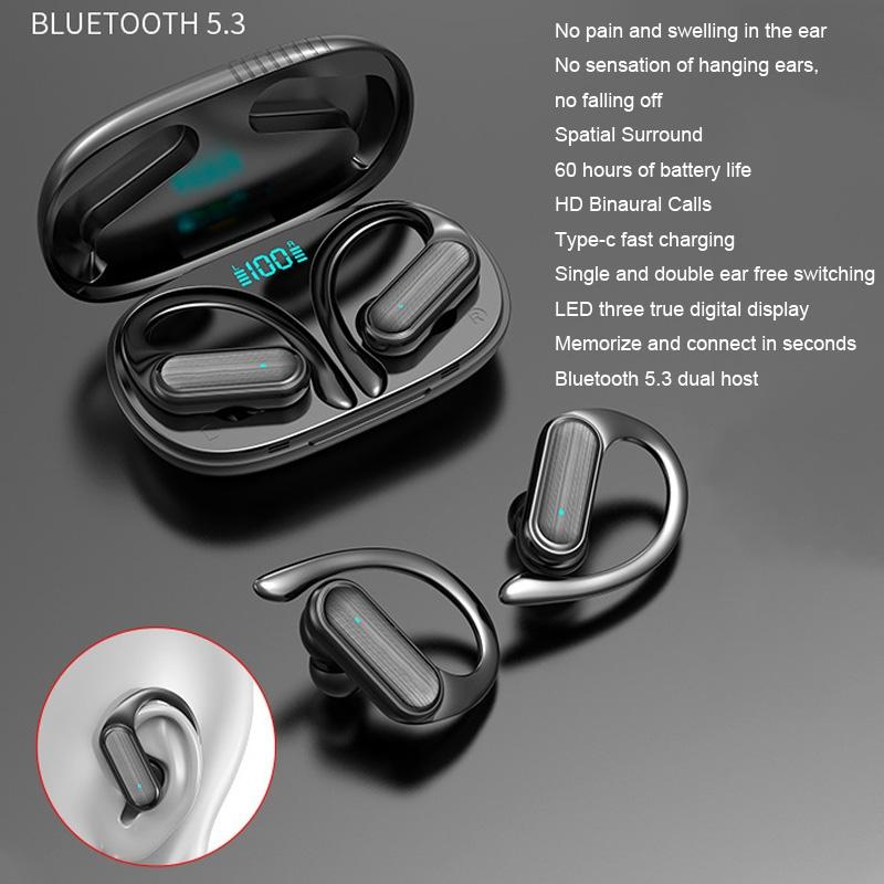 Wireless Noise-Cancelling Bluetooth Earbuds With Led Display - Blue-1915196694790803457