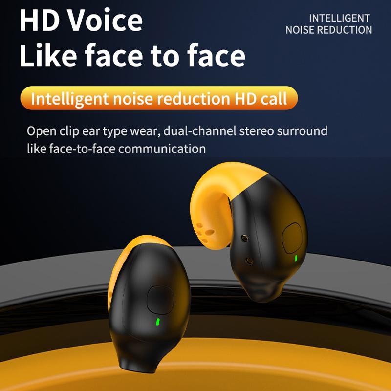 Wireless Ear Clip Bluetooth Headset With Led Display - Noise Reduction-1915196861329838083