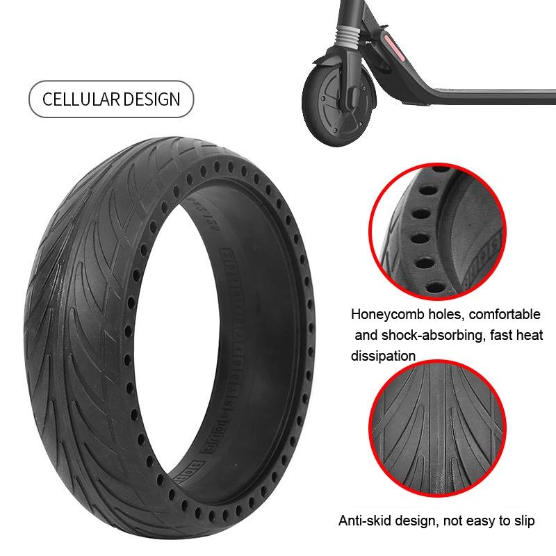 8X2.125 Inch No-Inflate Tire For Ninebot Es1 / 2 / 4 Scooter - Black-1964932187560218629