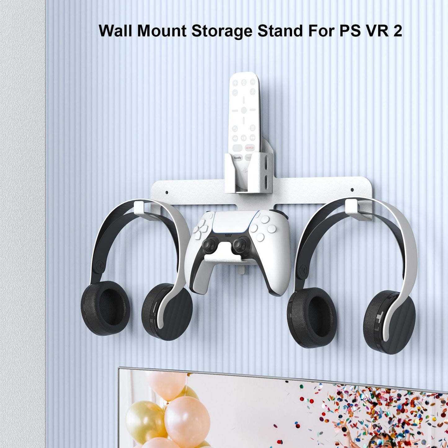 Wall Storage Bracket For Ps5 Vr2 Helmet / Headset / Handle / Remote Control - White-1915196827033014276