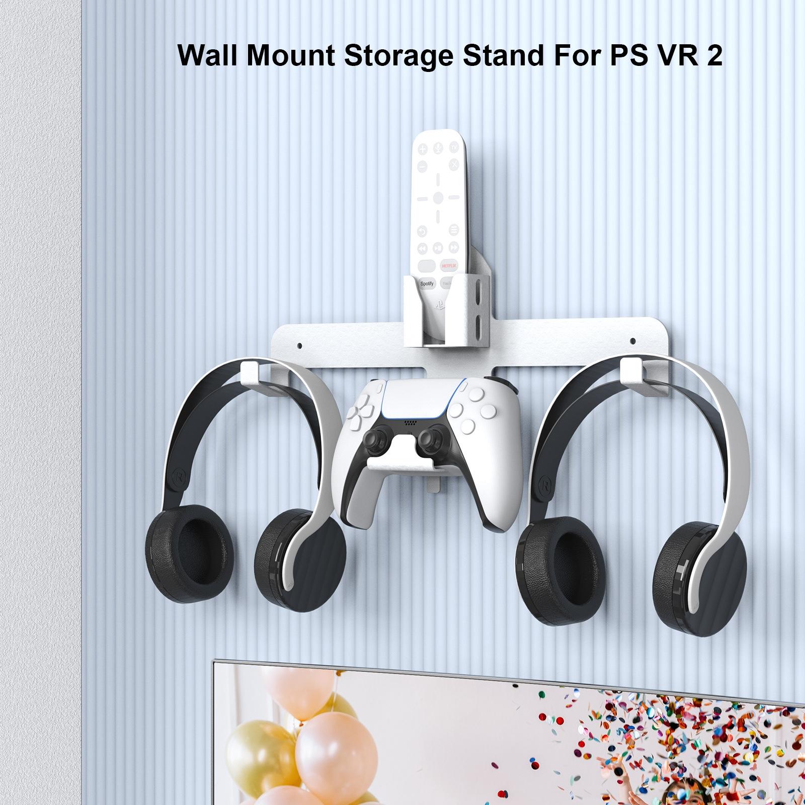 Wall Storage Bracket For Ps5 Vr2 Helmet / Headset / Handle / Remote Control - White-1915196827033014276