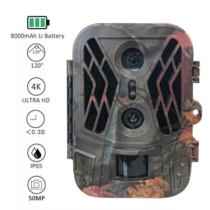 50Mp 4K Dual Lens Infrared Hunting Camera For Outdoor Rainfall And Fog-1915198263036874755