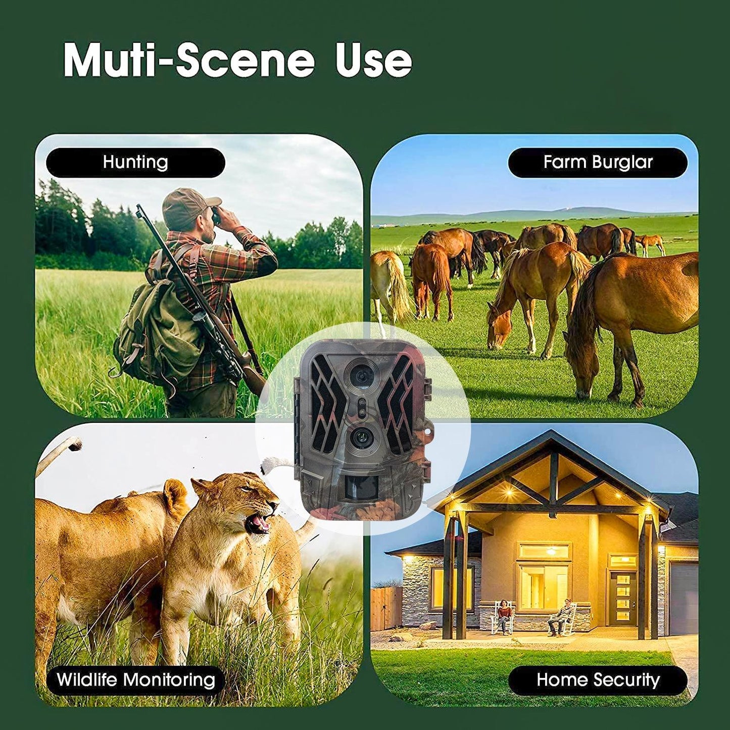 50Mp 4K Dual Lens Infrared Hunting Camera For Outdoor Rainfall And Fog-1915198263036874759