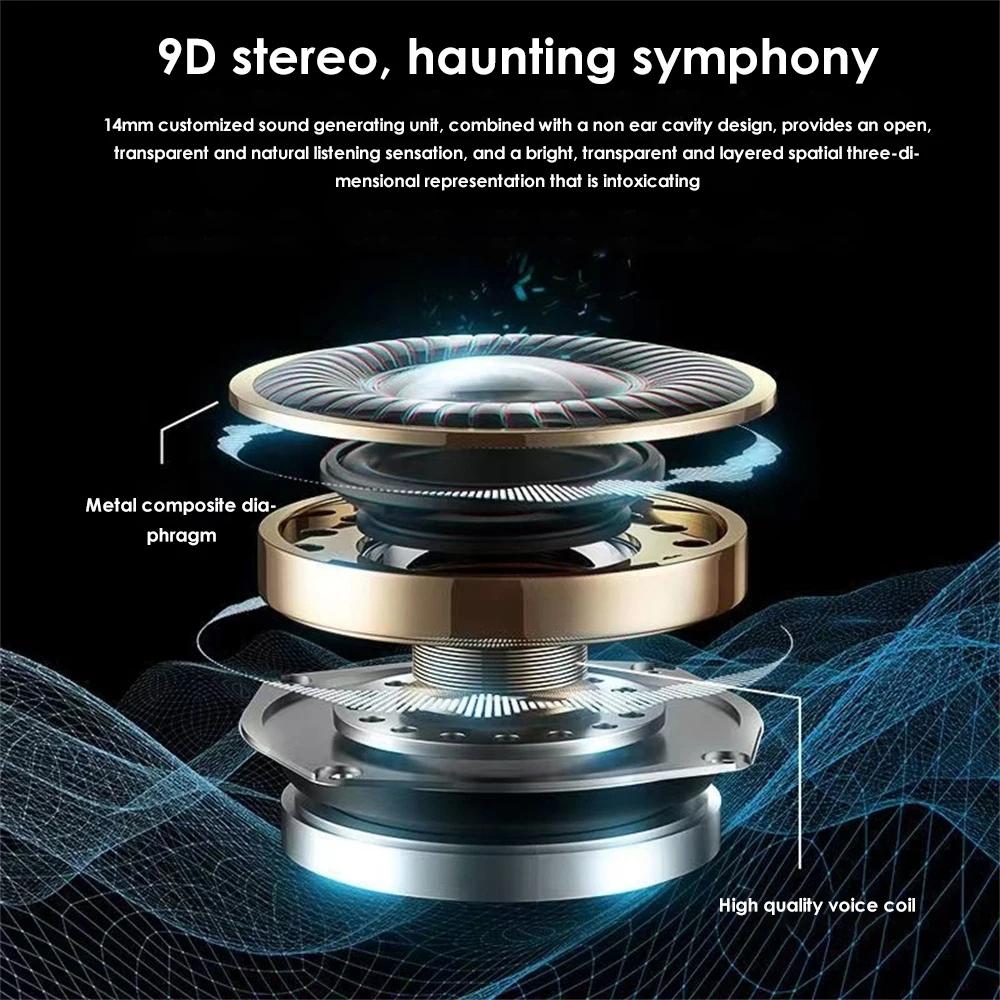 Waterproof Wireless Bluetooth Earphones With Led Display - Black-1915196893315600387