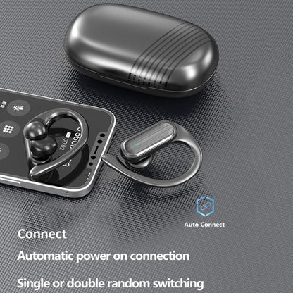 Waterproof Wireless Bluetooth Earphones With Led Display - Black-1915196893315600391