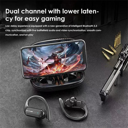 Waterproof Wireless Bluetooth Earphones With Led Display - Black-1915196893315600393