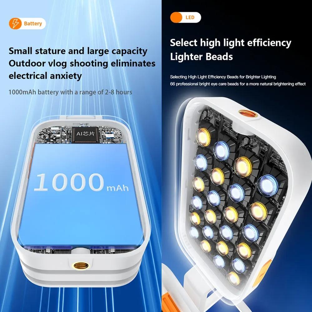 Mini Rgb Fill Light With Phone Holder - White-1915196901762928644