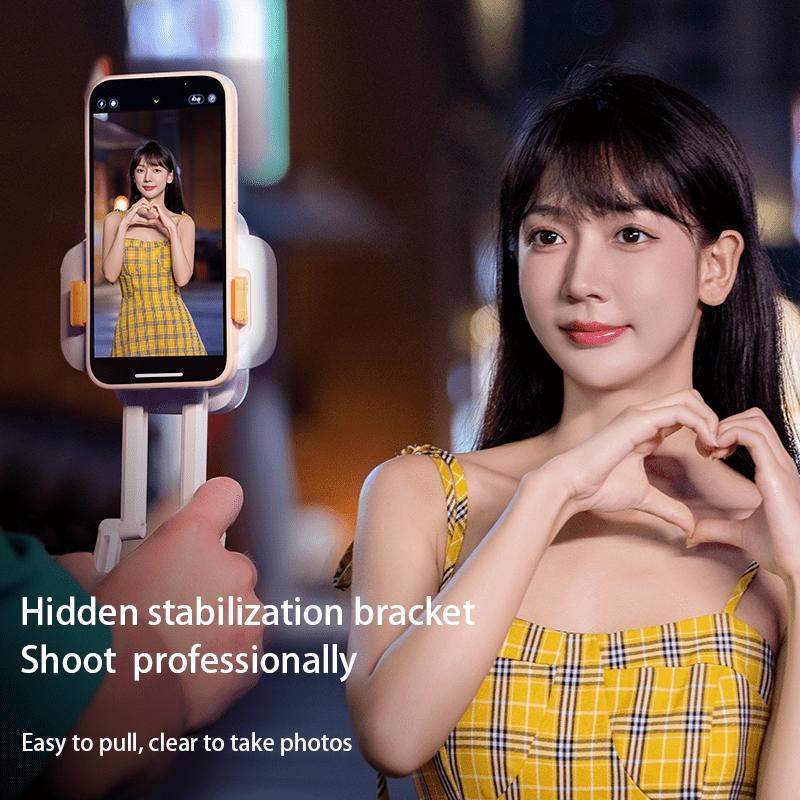 Mini Rgb Fill Light With Phone Holder - White-1915196901762928646