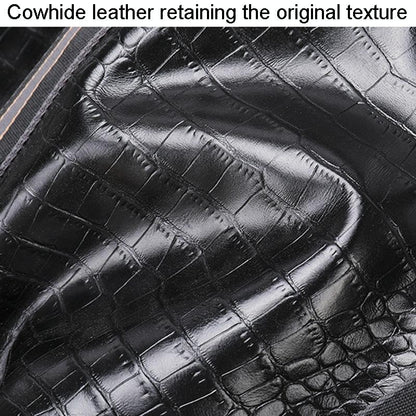 Multifunctional Leather Duffel Bag For Travel - Crocodile Print-1964932182657077257