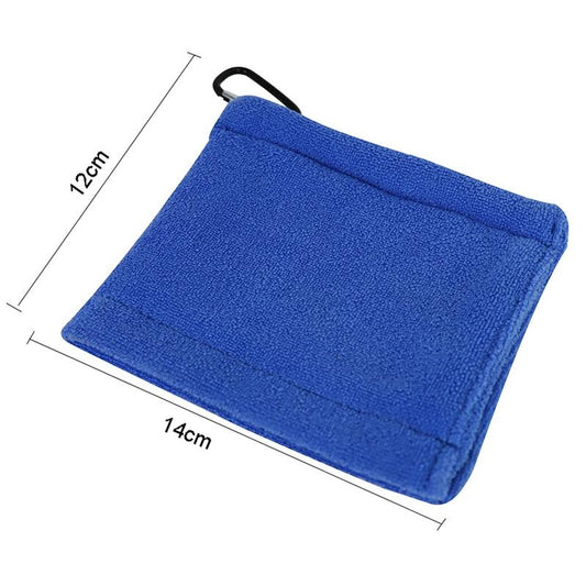 Blue Terry Towel For Wet And Dry Golf Cleaning With Hook-1964932181600112641