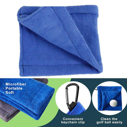 Blue Terry Towel For Wet And Dry Golf Cleaning With Hook-1964932181600112642
