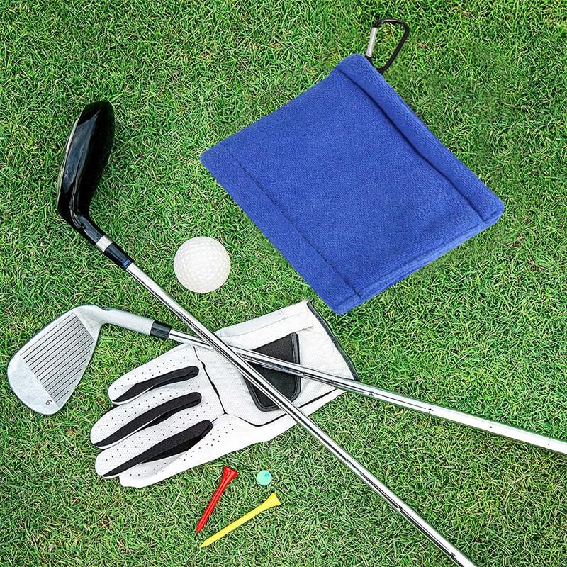 Blue Terry Towel For Wet And Dry Golf Cleaning With Hook-1964932181600112645