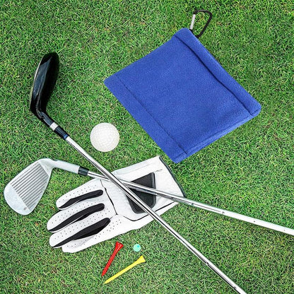 Blue Terry Towel For Wet And Dry Golf Cleaning With Hook-1964932181600112645