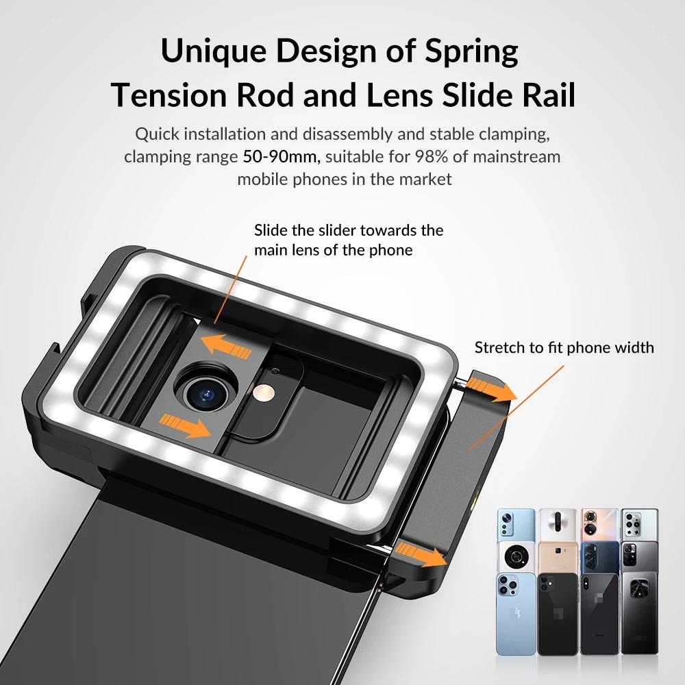 Universal Phone Clip With Multifunctional Fill Light - 1 / 4 & M17 M37 Thread Interface-1915198353189244936