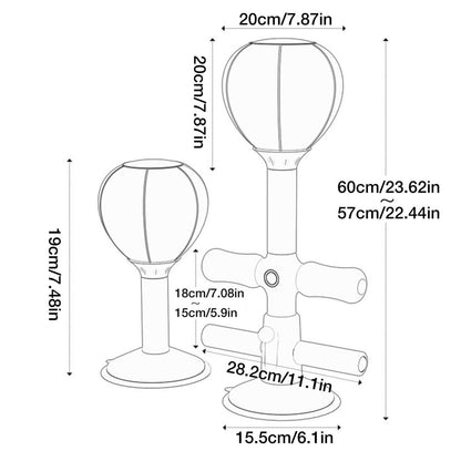 Adjustable 2-In-1 Sit-Up Boxing Ball Stand With Punching Bag - Gray / White-1964932179175804937