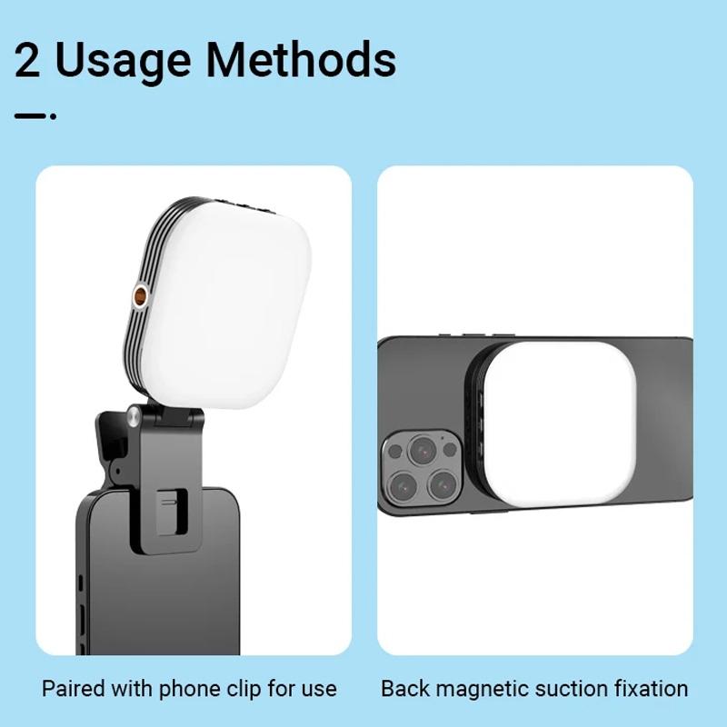 Rechargeable Mini Magnetic Selfie Light - Tri-Colour Temperature-1915197433231577095
