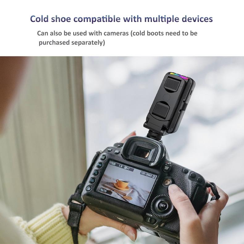 Foldable Rgb Fill Light With Phone Clip & Cold Shoe Interface-1964932340534874118