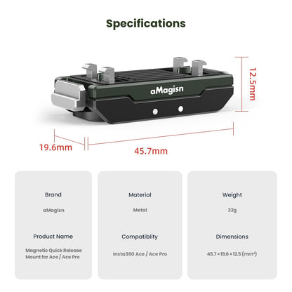 Amagisn Magnetic Quick Release For Insta360 Ace Pro Sports Camera-1915197671501598723