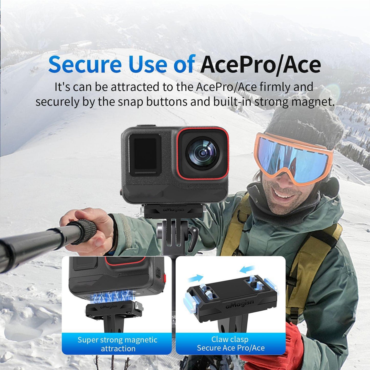 Amagisn Magnetic Quick Release For Insta360 Ace / Ace Pro Sports Camera-1922443438297583618
