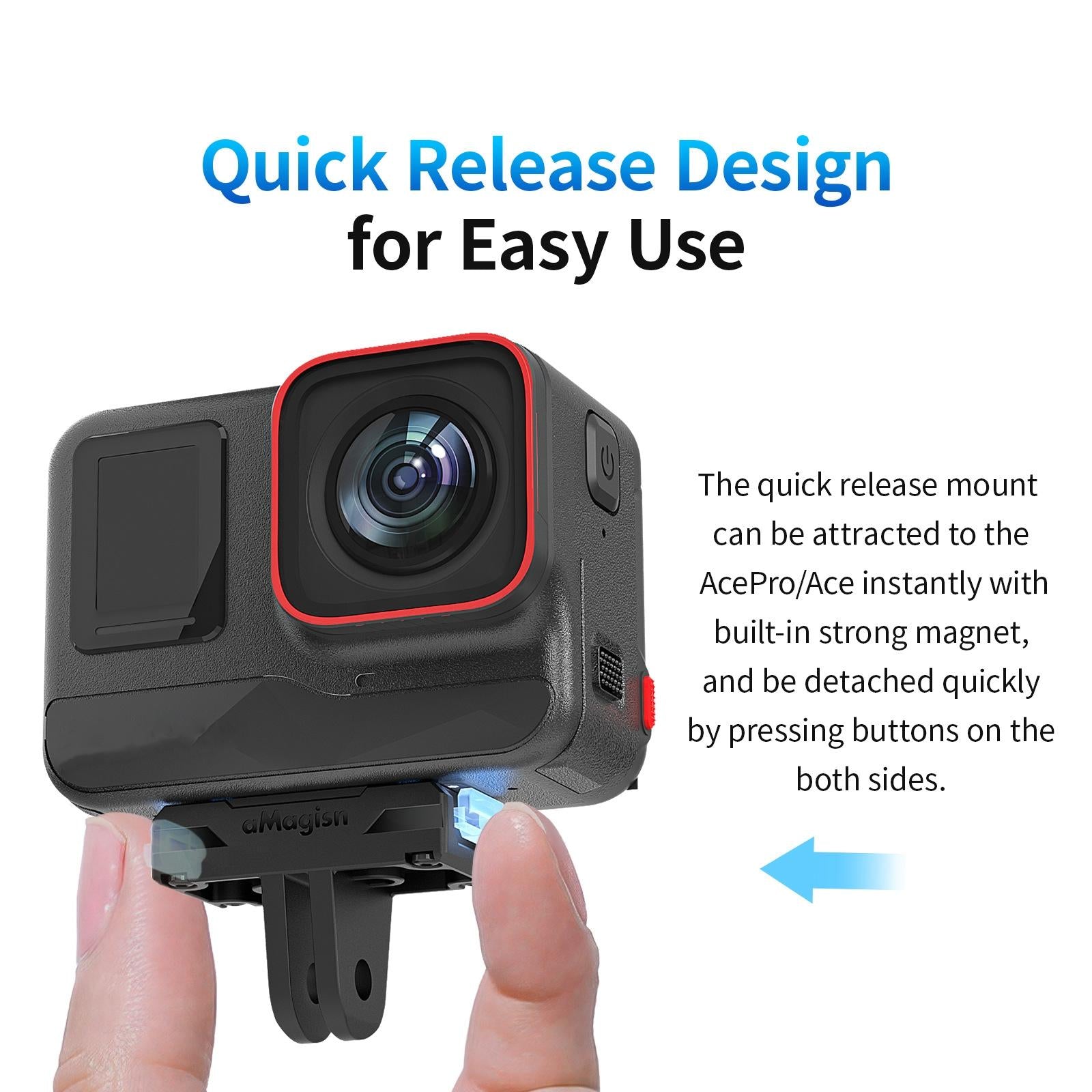 Amagisn Magnetic Quick Release For Insta360 Ace / Ace Pro Sports Camera-1922443438297583621