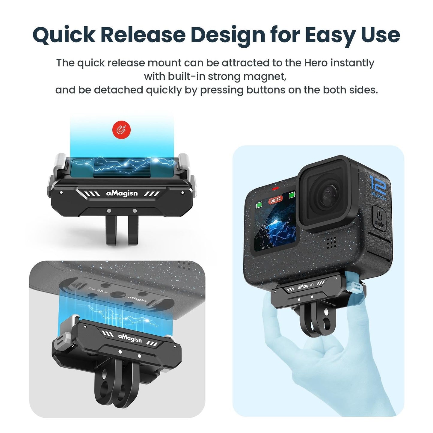 Magisn Magnetic Kit For Gopro Hero12 / 11 / 10 / 9 - Metal Absorption-1915198061840306185