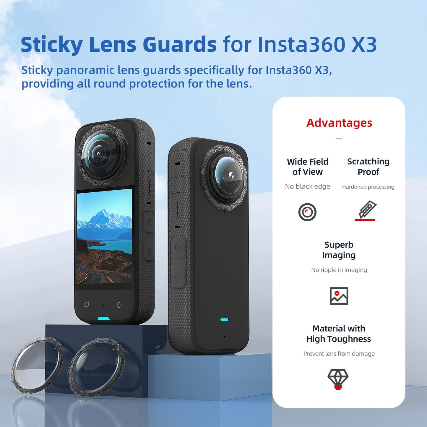 2-In-1 Insta360 X3 Lens Guard For Mobility Camera-1915197587993006083