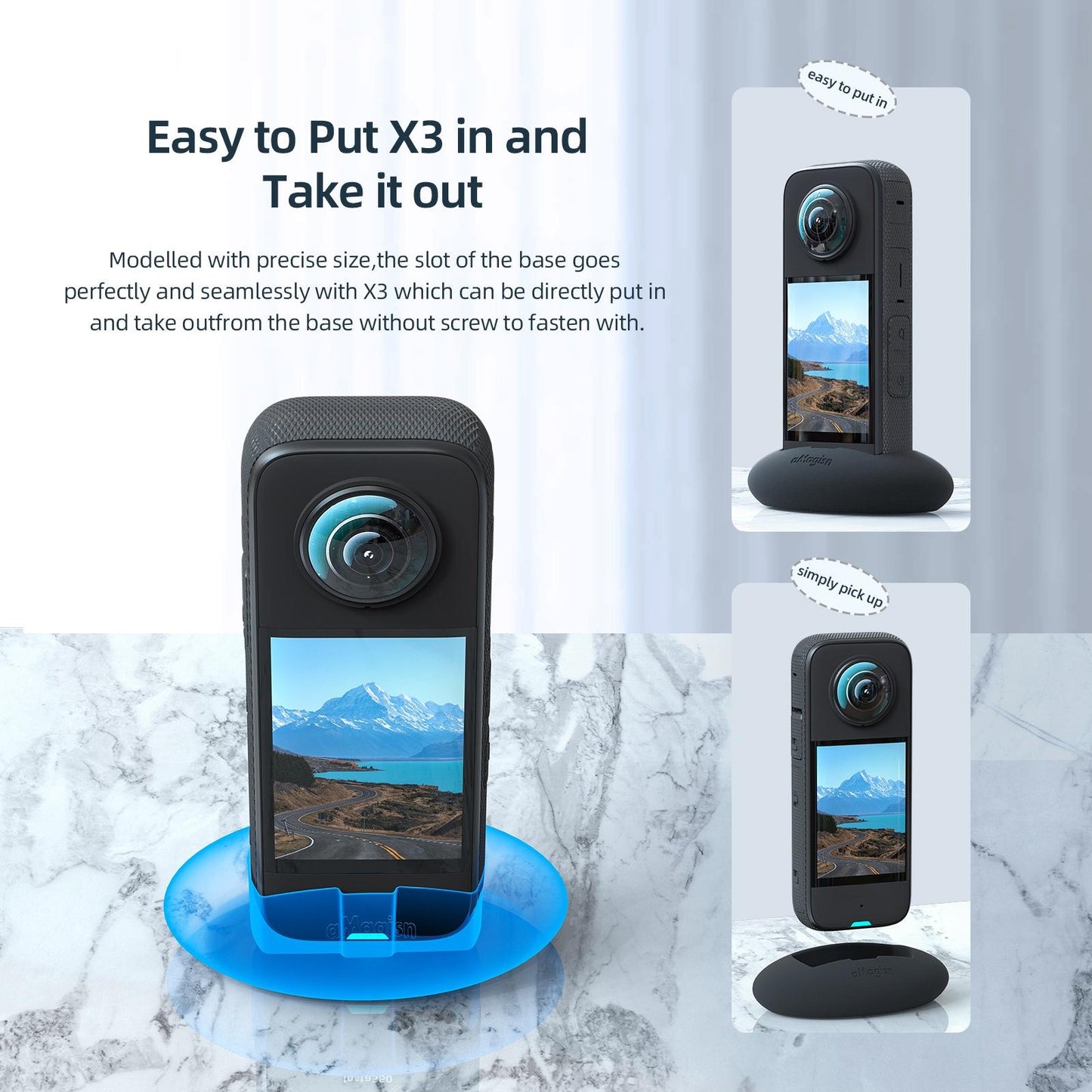 Silicone Desktop Base For Insta360 X3 Amagisn-1915196924705771526