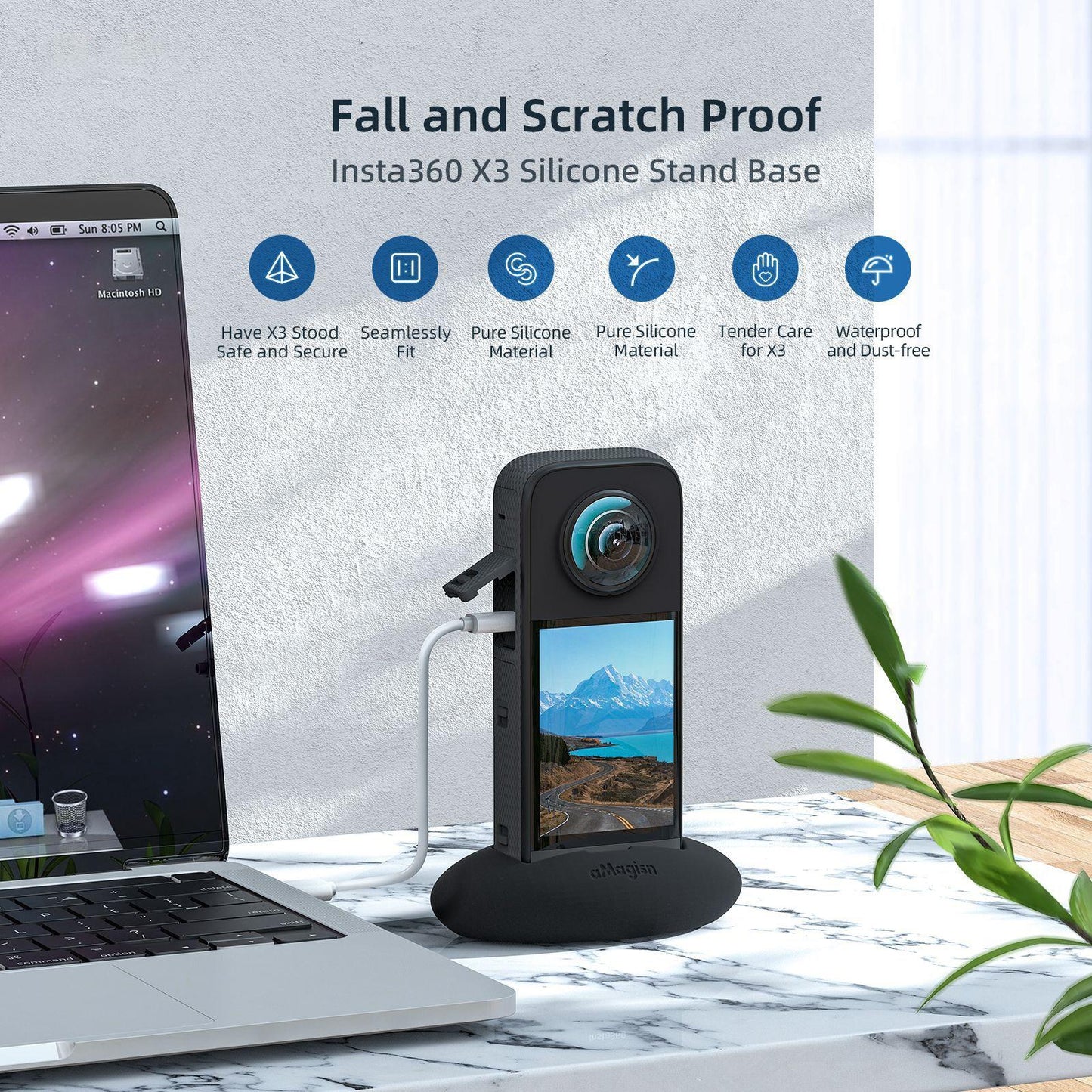 Silicone Desktop Base For Insta360 X3 Amagisn-1915196924705771527