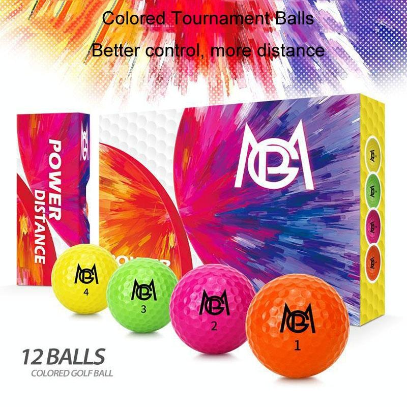 12-Pack Double Layer Golf Practice Balls - Colourful Competition Set-1915196994066976770