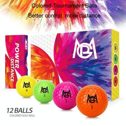 12-Pack Double Layer Golf Practice Balls - Colourful Competition Set-1915196994066976770