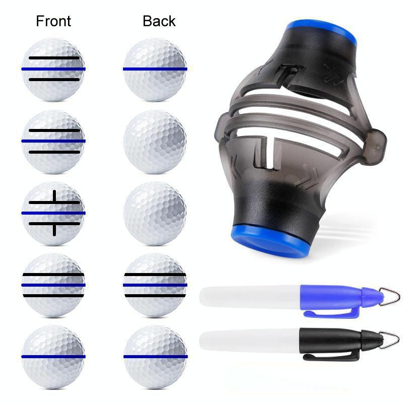 360-Degree Rotatable Golf Ball Scriber With 2 Pens - Draw Five Lines-1964932186717163524