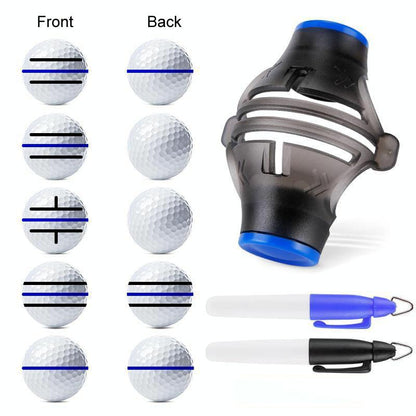 360-Degree Rotatable Golf Ball Scriber With 2 Pens - Draw Five Lines-1964932186717163524