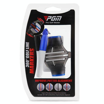360-Degree Rotatable Golf Ball Scriber With 2 Pens - Draw Five Lines-1964932186717163529