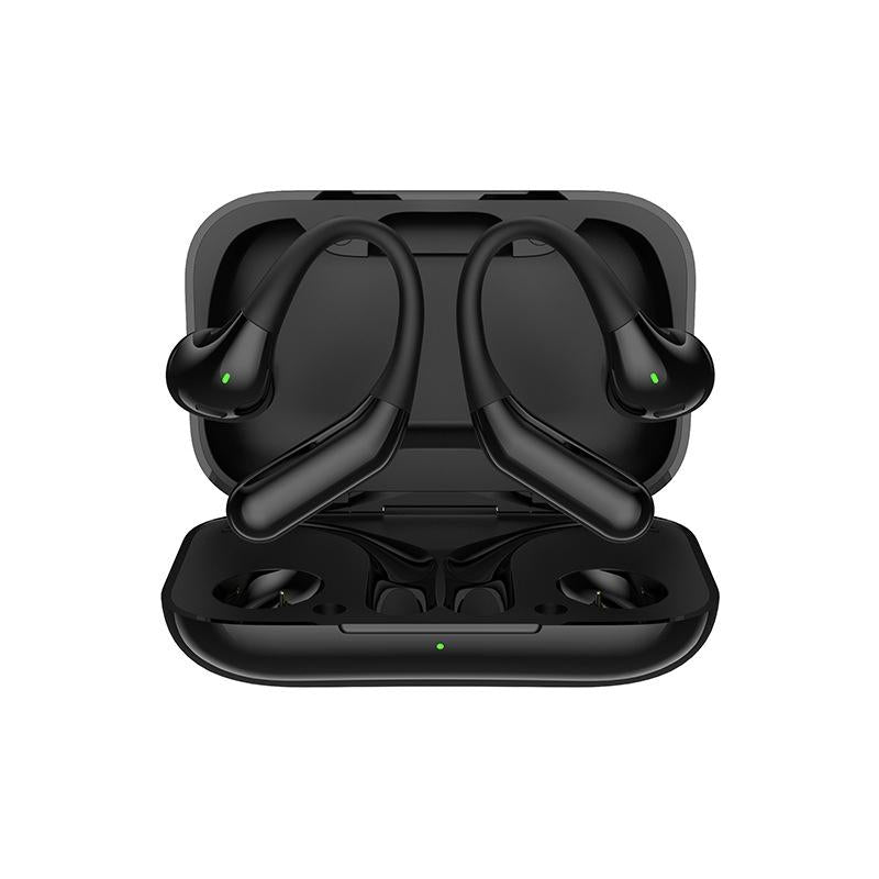 Wireless Half In-Ear Sports Earphones - Black-1915196694010662921