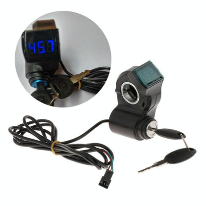 Ev Scooter Disconnect Switch With Digital Display And Keys - Black-1964932211165761537
