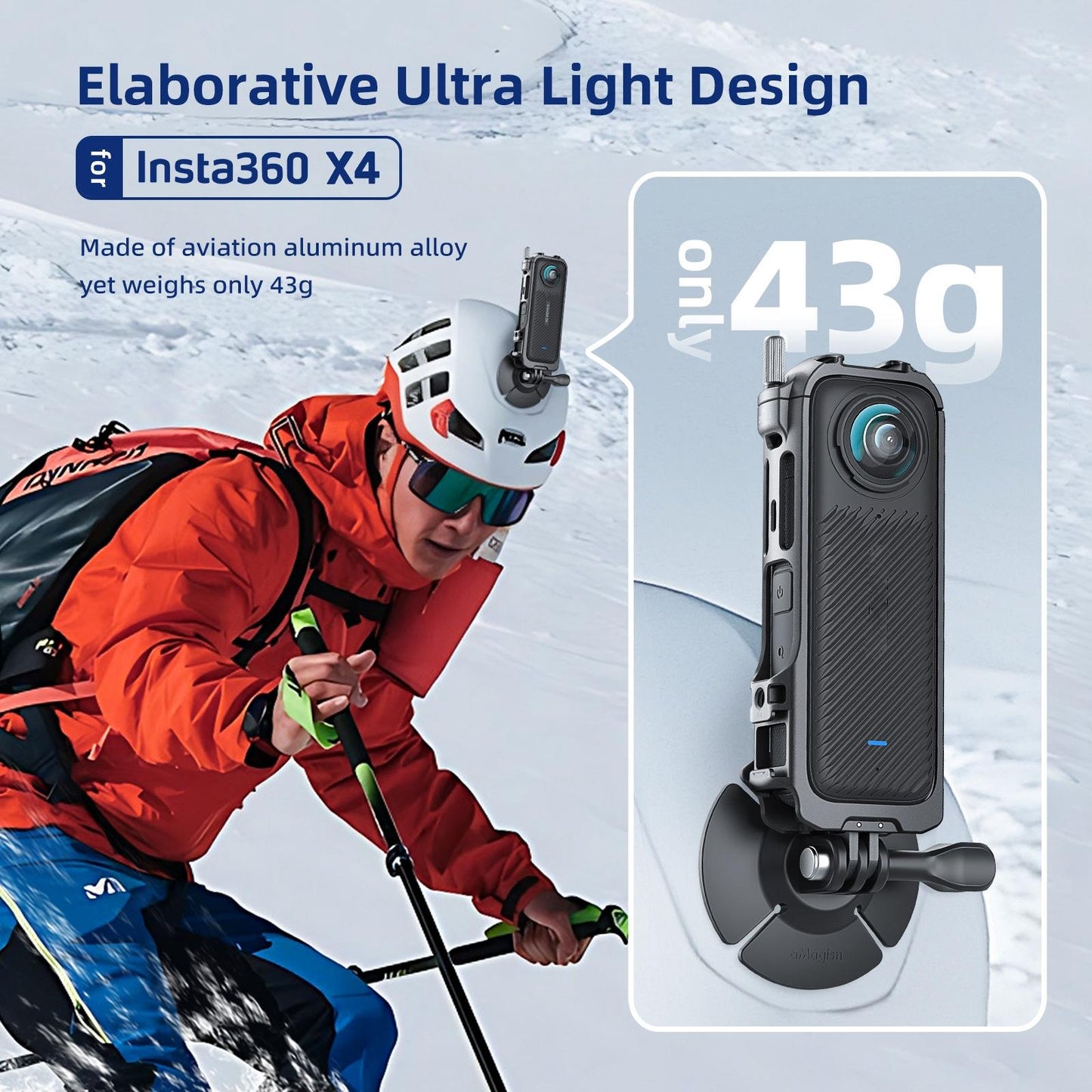 Amagisn Metal Protective Housing For Insta360 X4 With 2 Claws And Rabbit Cage-1915197938431299587