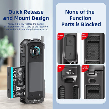 Amagisn Metal Protective Housing For Insta360 X4 With 2 Claws And Rabbit Cage-1915197938431299589