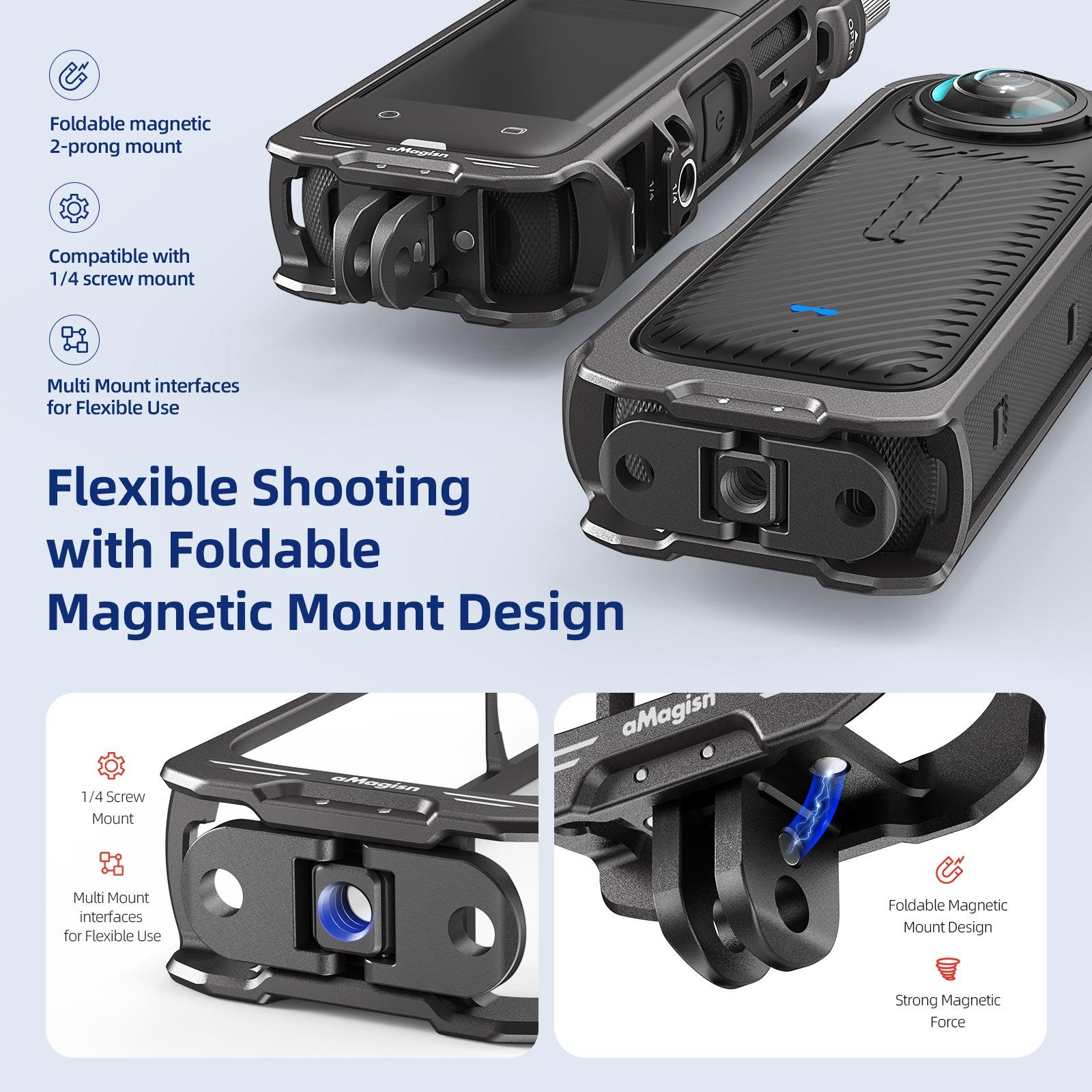 Amagisn Metal Protective Housing For Insta360 X4 With 2 Claws And Rabbit Cage-1915197938431299591