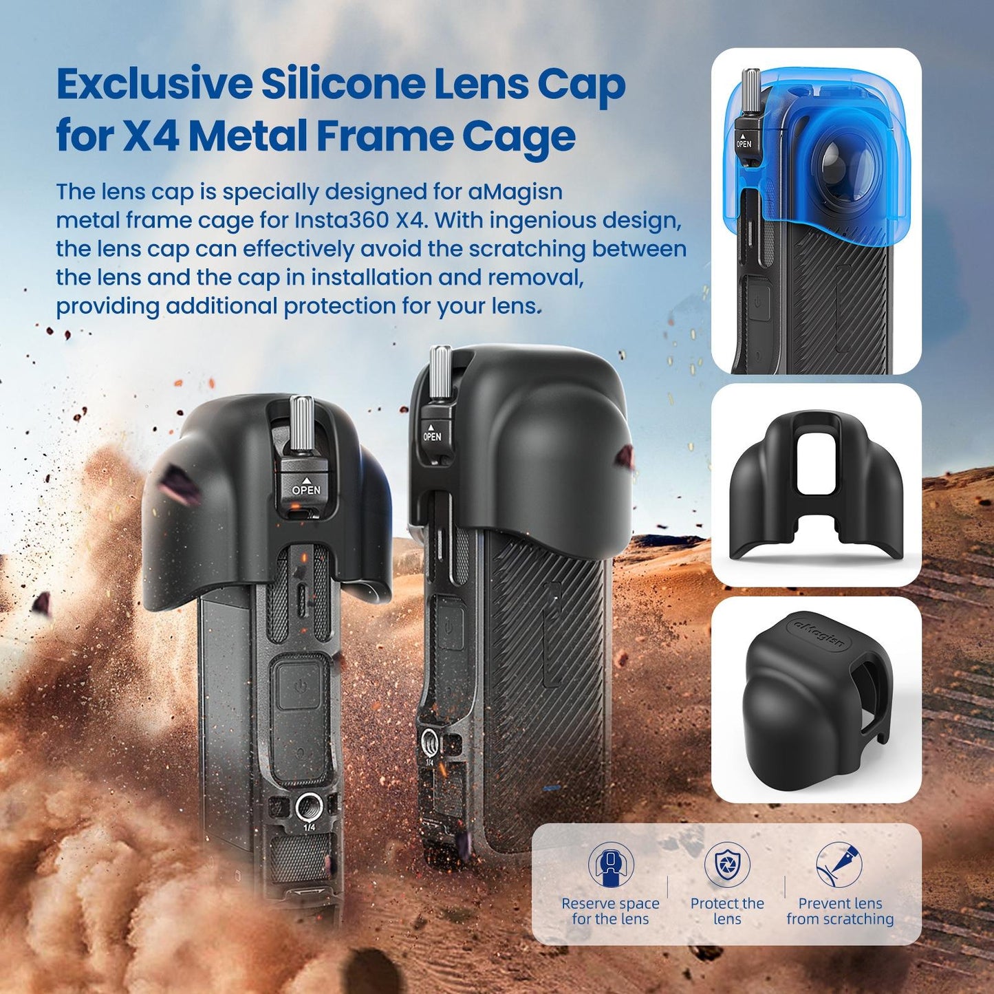 Amagisn Metal Protective Housing For Insta360 X4 - Quick Release-1915197776132706309