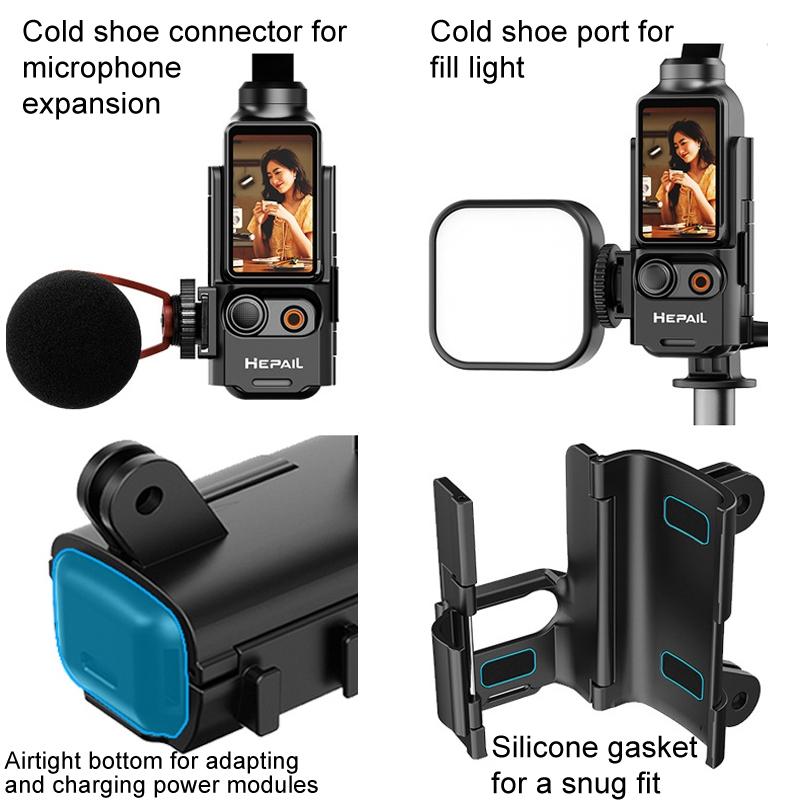 Extended Adapter For Dji Pocket 3 - Protective Bezel With Cold Shoe Bracket-1915197479314395142